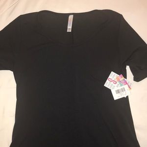 LulaRoe Small Solid Black Perfect Tee NWT